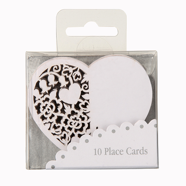 Picture of Something in the Air Heart Place Cards for Glass in Ivory