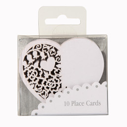 Picture of Something in the Air Heart Place Cards for Glass in White