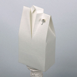 Show details for Tuxedo in Silk Bridal White with Diamante Buttonhole Picture of Tuxedo in Silk Bridal White with Diamante Buttonhole