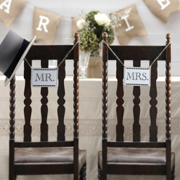 Show details for Vintage Mr and Mrs Chair Signs Picture of Vintage Mr and Mrs Chair Signs