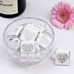 Show details for Vintage Romance Chocolates - White / Silver Picture of Vintage Romance Chocolates - White / Silver