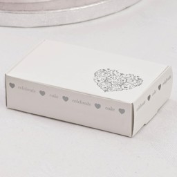 Show details for Vintage Romance - Cake Box - White/Silver Picture of Vintage Romance - Cake Box - White/Silver