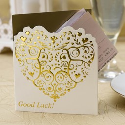 Show details for Vintage Romance Lottery Ticket Holder in Ivory/Gold Picture of Vintage Romance Lottery Ticket Holder in Ivory/Gold