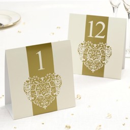 Show details for Vintage Romance - Table Numbers - Ivory/Gold Picture of Vintage Romance - Table Numbers - Ivory/Gold