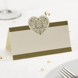 Picture of Vintage Romance - Place Card - Ivory/Gold