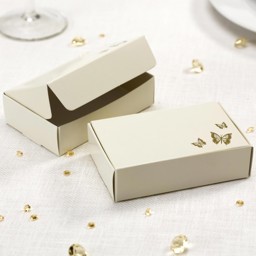 Picture of Elegant Butterfly - Cake Box - Ivory/Gold