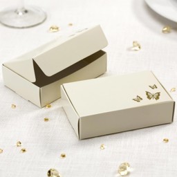 Show details for Elegant Butterfly - Cake Box - Ivory/Gold Picture of Elegant Butterfly - Cake Box - Ivory/Gold