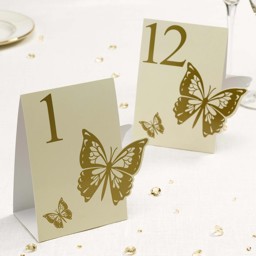 Show details for Elegant Butterfly - Table Numbers - Ivory/Gold Picture of Elegant Butterfly - Table Numbers - Ivory/Gold