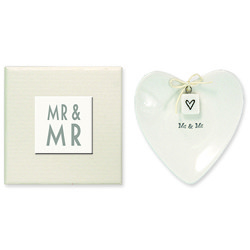 Picture of East of India Heart Shaped Ring Dish - Mr & Mr