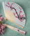 Picture of Delicate Cherry Blossom Design Silk Folding Fan Favour