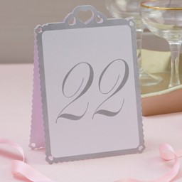 Picture of Heart Table Numbers White & Silver - Love Struck - 13 - 24