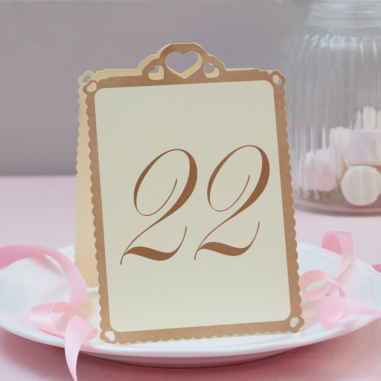 Picture of Heart Table Numbers Ivory & Gold - Love Struck - 13 - 24