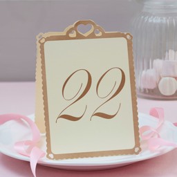 Picture of Heart Table Numbers Ivory & Gold - Love Struck - 13 - 24