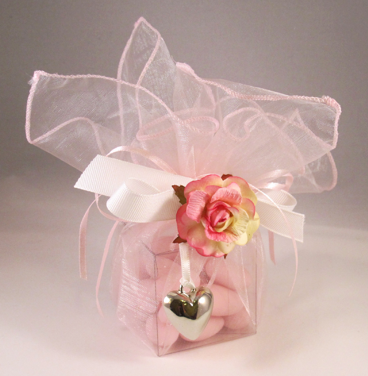 Picture of Pink Drawstring Wrap Box with Open Rose