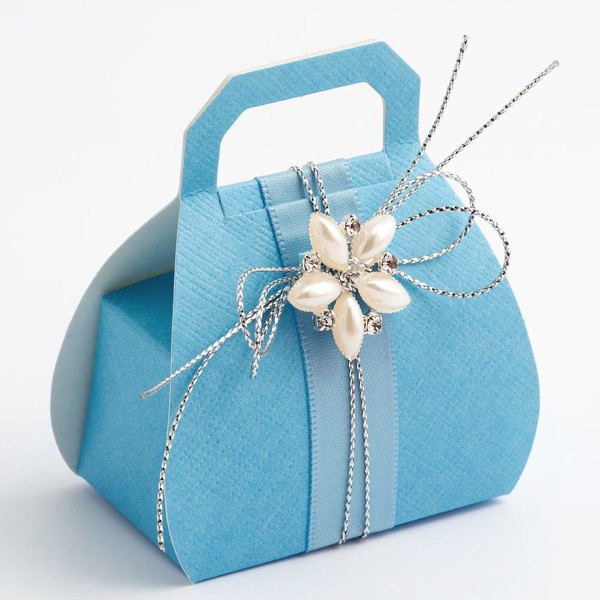 Picture of Blue Silk Favour Box