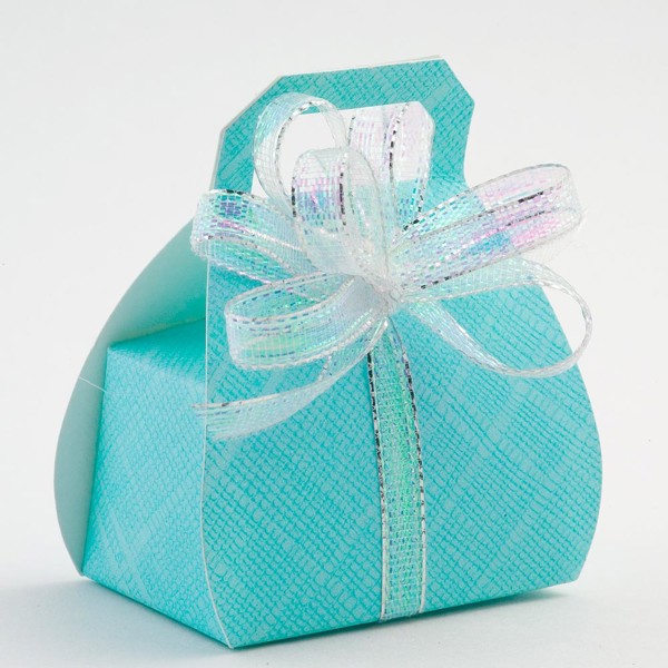 Picture of Celeste Blue Silk Favour Box