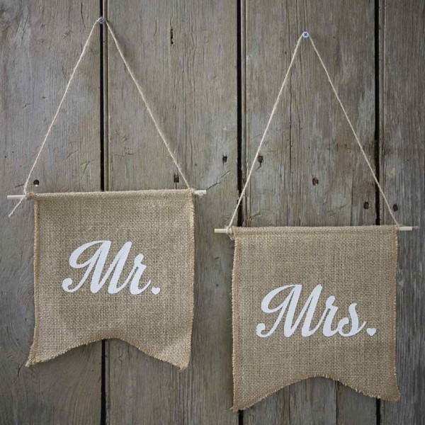 Picture of Mr & Mrs Hessian Flags