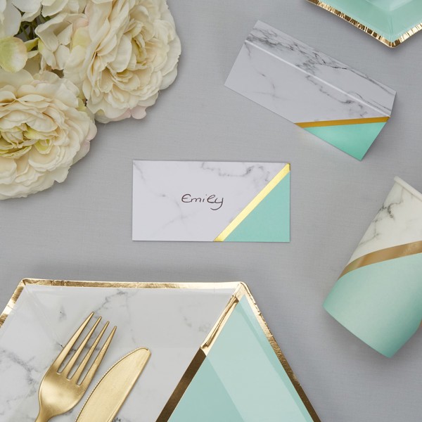 Picture of Place Cards - Colour Block Marble - Mint