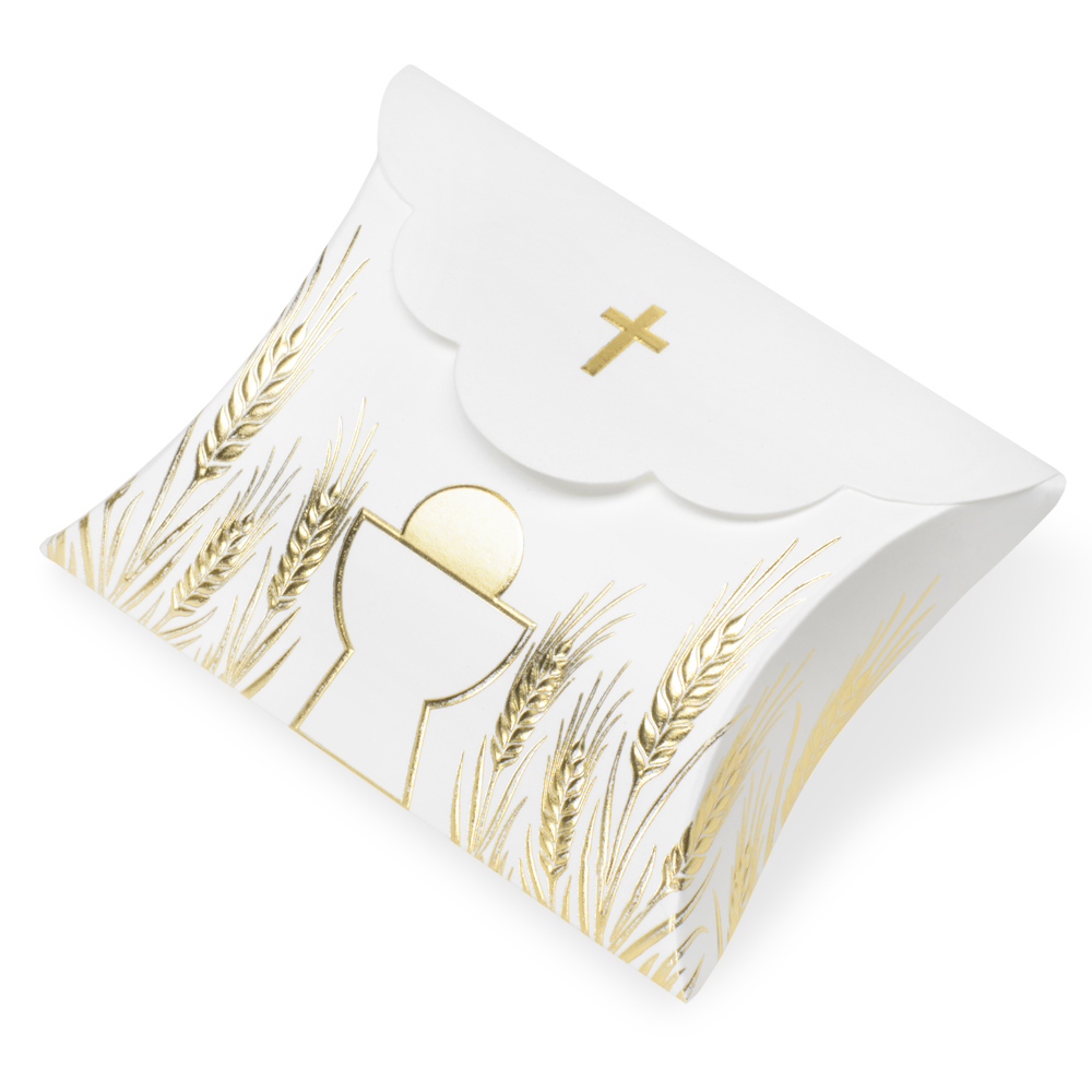 DIY Communion White & Gold Embossed Boxes | UK Wedding Favours