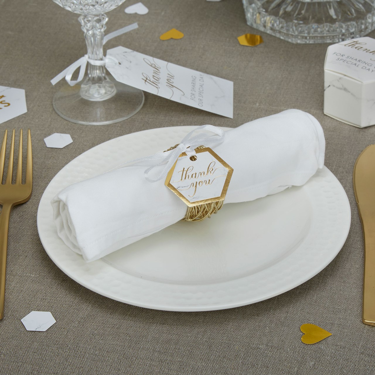 Picture of Thank You Luggage Tags - Scripted Marble