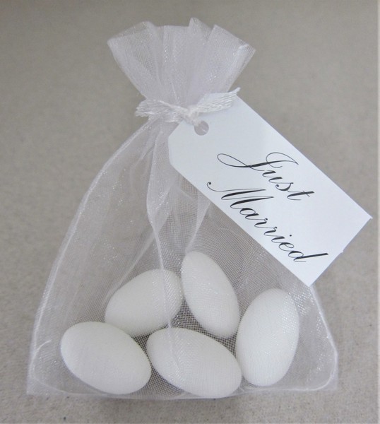 Picture of Message Voile Bag White Almond Favour
