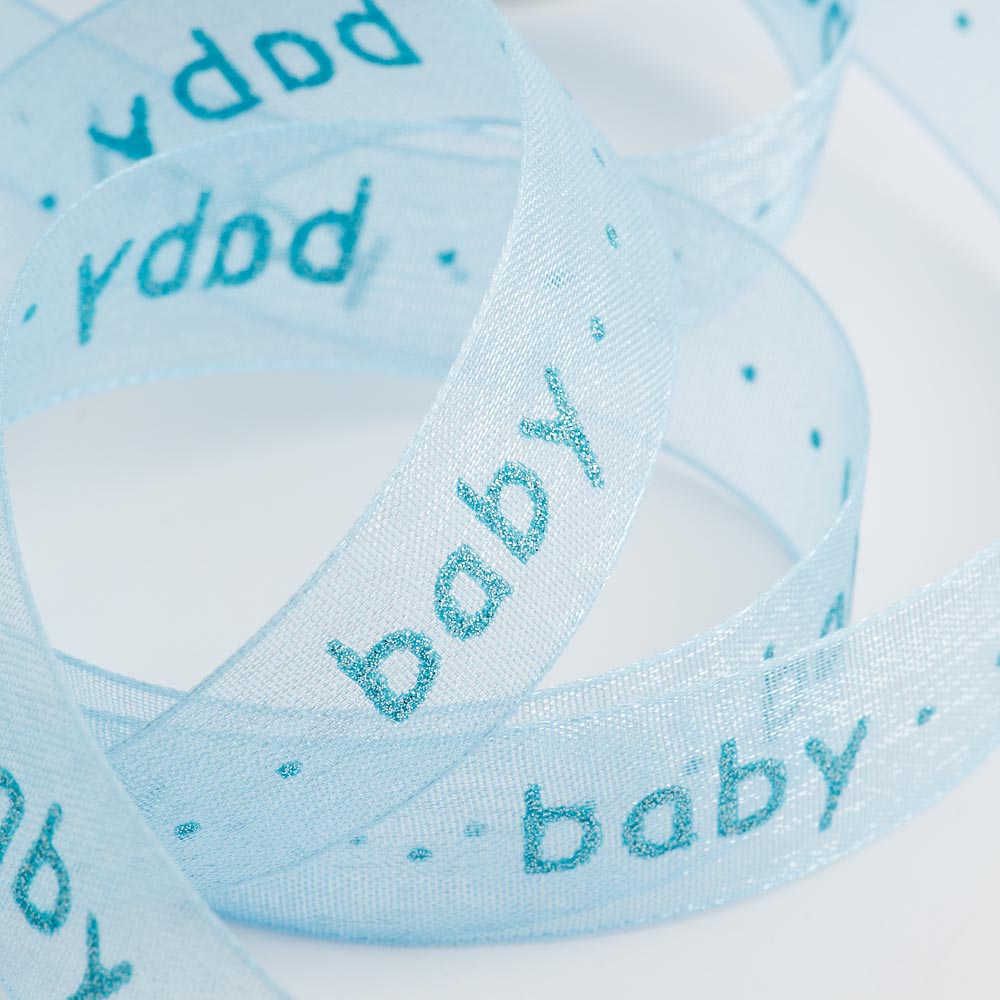 Organza Baby Boy Ribbon UK Wedding Favours