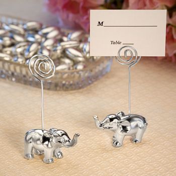 Picture of Silver Elephant Place Card Holder