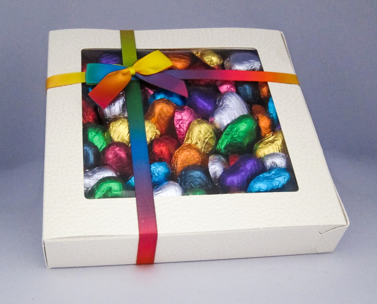 Rainbow Chocolate Hearts Gift Box UK Wedding Favours