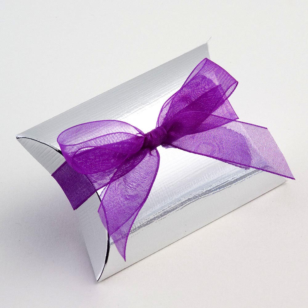 Silver Silk Favour Box UK Wedding Favours