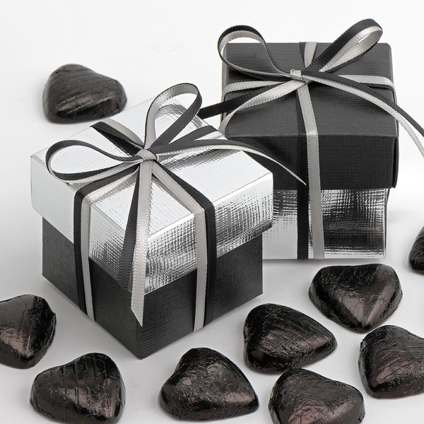 Picture of DIY Two Tone Boxes in Black Silk & Silver Silk