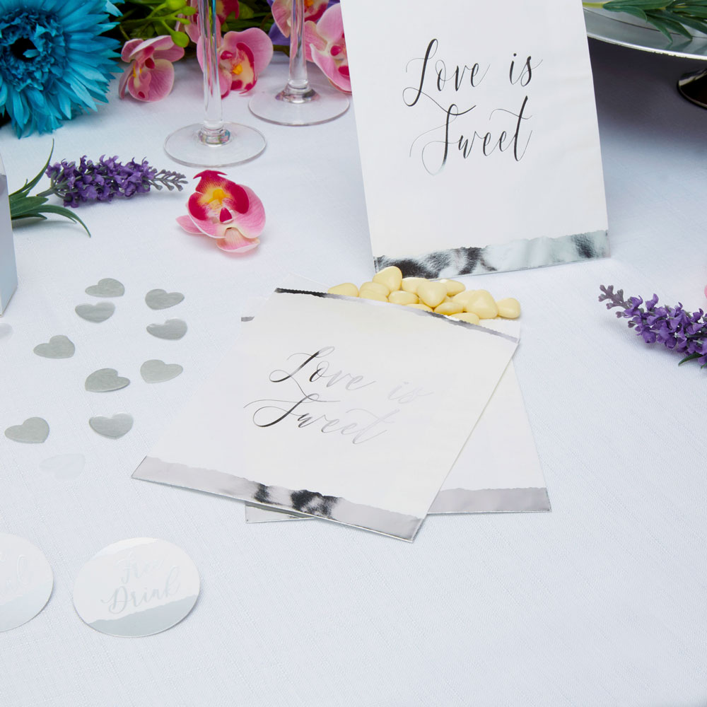 Dipped In Silver Sweetie Bags Uk Wedding Favours