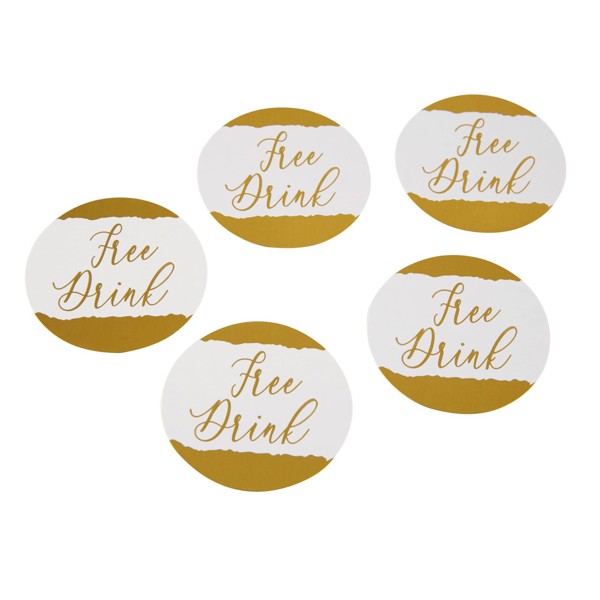 Picture of Dipped in Gold Drink Tokens