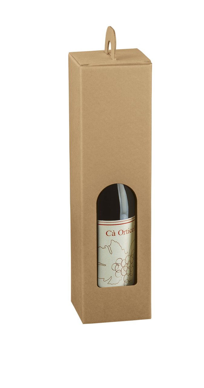 Picture of Rustic Kraft Wine Bottle Box with Window