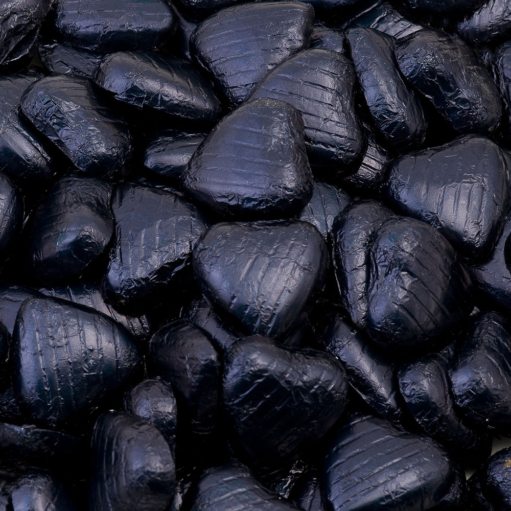 Picture of Navy Blue Foiled Chocolate Hearts