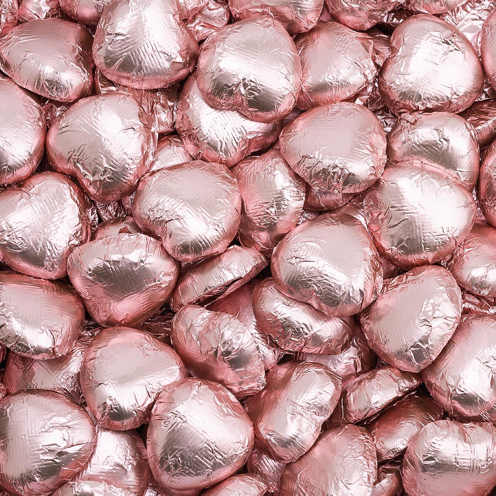 Picture of Rose Gold DS Foil Milk Chocolate Hearts