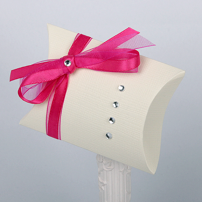 Dazzling Diamante in Ivory Pillow UK Wedding Favours