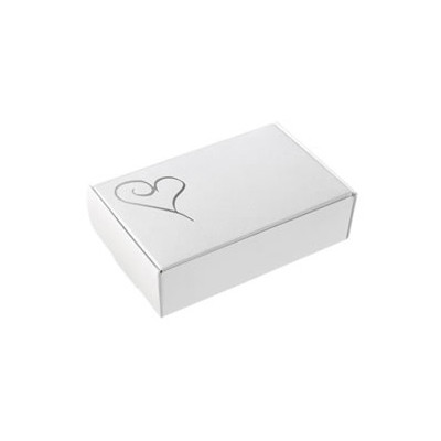 Picture of Contemporary Heart Cake Boxes in White/Silver