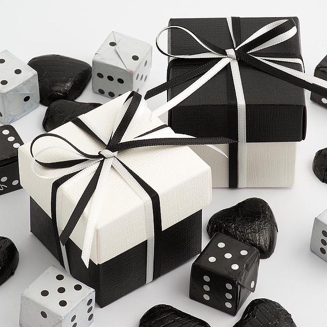 Diy Two Tone Boxes In Black White Silk Uk Wedding Favours