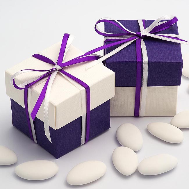 Cadburys Purple Silk Wedding Favour Gift Boxes DIY 