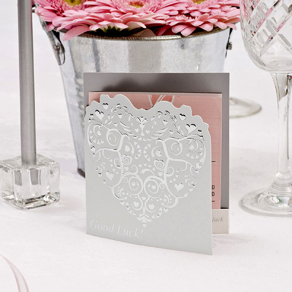 Picture of Vintage Romance Lottery Ticket Holder in White/Silver