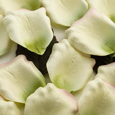 Picture of Paper Rose Petals in Ivory/Green/Pink