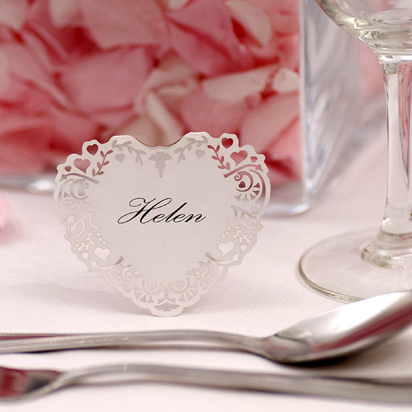 Picture of Vintage Romance - Free Standing Place Card - White