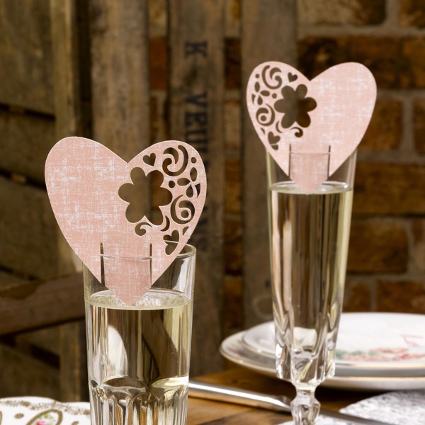 Picture of With Love - Place Cards for Glass in Pink