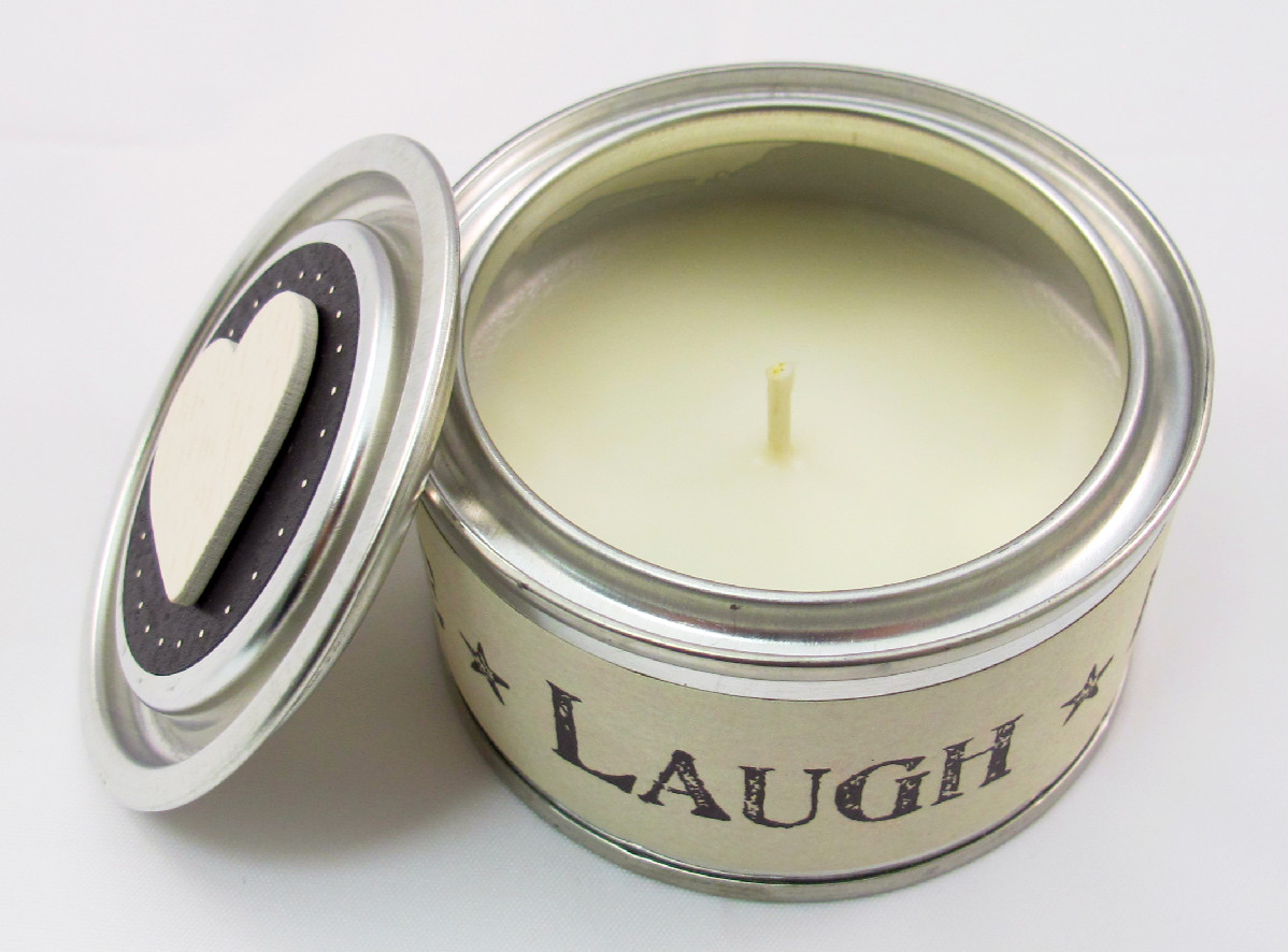 Tin Candles Live Laugh Love UK Wedding Favours