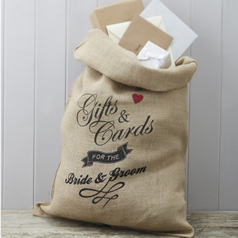 Picture of Hessian Burlap Cards Wedding Sack